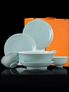 mornenjoy | Glazed Blue-and-White Ceramic High-Quality Dining Set