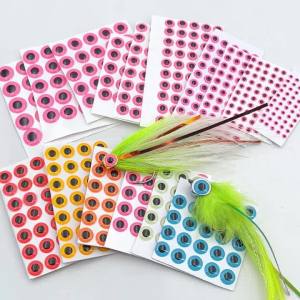 100PCS Luminous 3D Epoxy Fish Eyes Fly Tying Material for Jig Lure Squid Fly Saltwater Streamer Fly Trout Bass Fishing Lures