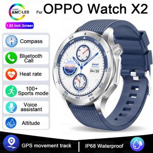 OPPO New X2 Bluetooth Call Smart Watch AMOLED HD Screen GPS Outdoor Sports Fitness Watch Health Monitoring Smartwatch Android