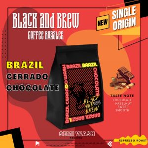 Premium Brazil Cerrado Chocolate Espresso Roast Coffee Beans 200g - Smooth Taste Single Origin