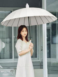Large Automatic Umbrella for Men And Women with Waterproof Sleeve Long Handle Straight Rod for Heavy Rain Nano Super Hydrophobic Material
