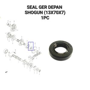 Seal Ger Depan Shogun (17x30x7) - Sil Sel Siel Karet As Gir Gear Depan Suzuki Smash Shogun 125 Shogun R New Smash Titan Shogun 125 SP Smash R New
