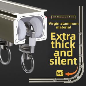 Heavy-duty Aluminum Silent Dual Slide Curtain Track