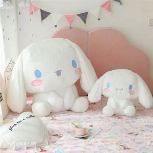 Sanrio Cartoon Anime Figure Japanese Cute Cinnamoroll Teddy Bear Big Eared Dog Large Plush Sitting Doll Pillow Toys Children Birthday Gift