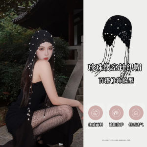 หมวกถักพู่หรูหราพร้อมจี้มุกกลวงสําหรับผู้หญิง เหมาะสําหรับการเดินทางในฤดูใบไม้ผลิฤดูร้อน เหมาะสําหรับวัยรุ่นเยาวชน