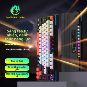 RAIKU | Bàn Phím Cơ Chơi Game Chính Hãng có Đèn LED và Phím Đa Phương Tiện Switch Xanh