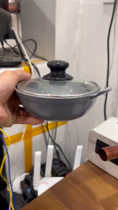 Thố kho cá nhôm đúc nguyên khối phủ men chống dính NOEF 15cm cao cấp không dùng bếp từ