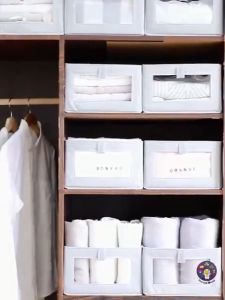 Fabric Storage Box  organizer Wardrobe Cotton Linen Cloth Storage Box Organizer Foldable Finishing Box wardrobe organizer storage box wardrobe organiser underwear organiser Toy Storage Space Saving