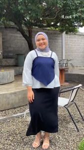 Kimi Plisket Outer Navy M16202 R39S5 - Outer Wanita - Luaran Muslim - Outer Plisket - Outer Kekinian