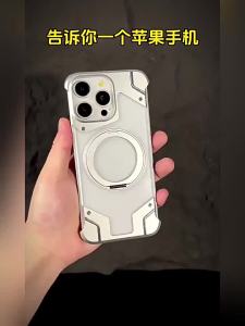Luxury Aluminum Alloy Rimless 360° Magnetic Bracket Phone Case for Samsung Galaxy S25 S24 S23 S22 Ultra Shockproof Transparent