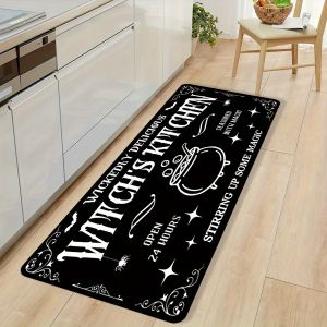 Evil Delicious Witch Kitchen Alphabet Halloween Floor Mat Living Room Bedroom Corridor Dining Room Outdoor Door Mat Home Decor