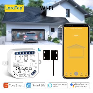 LoraTap Tuya Smart Life โรงรถประตู Controller แบบมีสาย Sensor Security Early Warning System ทํางาน Google Assistant Alexa