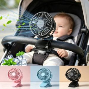 Portable Mini Cooler Fan USB Rechargeable 720°Rotatable Clip Fan Built In Night Lamp Personal Fan For Outdoor Travling Camping