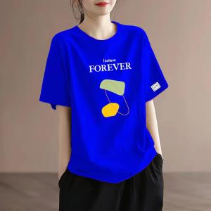 Extra Large Size 150.00kg Plus Size Ladies Pure Cotton Short Sleeve T-Shirt Womens Summer Loose Slimming Belly-Covered Meat Bottoming Shirt Shoulder Tops