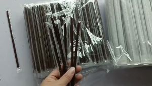 Straw Sago Straw Black Individually Packed for Milk Tea 100pcs