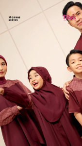 NIBRAS RAYYA SERIES TERBARU COUPLE KELUARGA 2025 MARWA BURGUNDY
