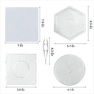 5mm Hama ลูกปัด Pegboard โปร่งใสแม่แบบ Pixel Art ปริศนาเครื่องมือสแควร์ DIY รูปวัสดุ Board Perler ลูกปัด