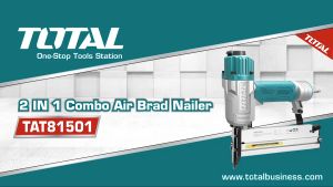 TOTAL TAT81501 2 IN 1 Nailer & Stapler Air Powered 100pcs Magazine Capacity Including 1000pcs Brad Nails+1000pcs Staples