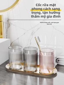 Bộ Đồ Vệ Sinh Răng Miệng Sang Trọng Cho Cặp Đôi Và Gia Đình Ba Người Bộ Đồ Đánh Răng Bằng Nhựa Phong Cách Bắc Âu Thiết Kế Đẹp Mắt