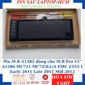 Pin M.B A1382 dùng cho M.B Pro 15" A1286 MC721 MC723LL/A EMC 2353-1 Early 2011 Late 2011 Mid 2012