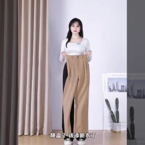 WomenS Loose Spring Summer 2026 New High Waist Wide Legs Slim Casual Trousers Korean Fashion Trend Female Suit Straight Pants