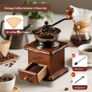 GIANXI | Portable Hand-Crank Coffee Grinder Set