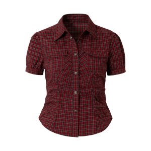 VATTY | Áo Thun Tay Ngắn Dập Nếp Phồng Vintage