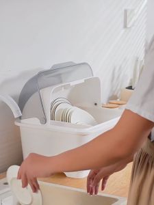 TUSSAH ที่คว่ำจาน ที่คว่ำจานทรงโค้งมน กันฝุ่นละออง กุญแจ พลาสติก ที่คว่ำจานมีฝาปิด