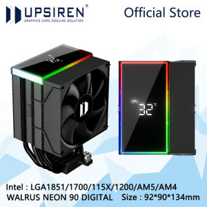 UPSIREN WALRUS NEON 90 Digital Display CPU air cooling radiator/ARGB digital display screen/Supports LGA1851/1700/115X/AM5/AM4