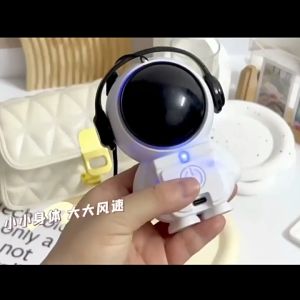 พัดลม พัดลมมือถือ พัดลมแบบแขวนคอ นักบินอวกาศ USB พัดลมพกพา ชาร์จใหม่ได้ 360° ขนาดเล็ก พัดลมหนังสืออารมณ์!