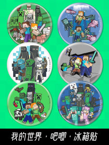 Minecraft Pixel Art Badges Irony Magnet Game Gift Cartoon Fridge Magnet World of Warcraft Collectible Badges Irony Design