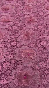 High Quality African 3D Applique Embroidery Mesh Guipure Cord Lace Fabric Nigeria Water Soluble Lace Fabric For Women Dress AT28