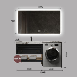 French Style Solid Wood Bathroom Cabinet Combination Laundry Sink Vanity Top Rubber Wood Material Wash Basin Toilet Cabinet