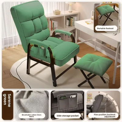 Lazy Sofa Bedroom Computer Chair Backrest Study Seat Single Person Living Dormitory Home Use Comfortable High Elasticity Sponge