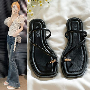 JIFANPAUL | New Summer Stylish Black Low Heel Sandals