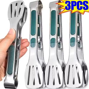 3Pcs Barbecue Clip / Stainless Steel Food Tongs / Meat Salad Steak Chicken Noodle Food Serving Clip / BBQ Cooking Tongs / Kitchen Utensils