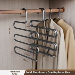 MINGZHI | Aluminum Multi-function S-shaped Pants Hanger