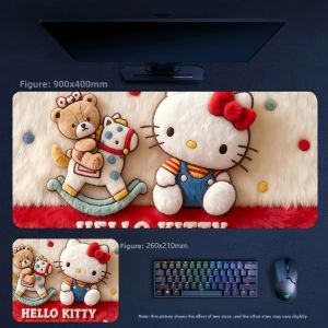 Sanrio | High Definition Printing Precision Edge Lock Hello Kitty Series Leather Mouse Pad Comfortable Wrist Guard Large Size Table Mat