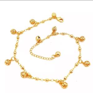 Gelang kaki xuping bola kristal lapis emas CXB527