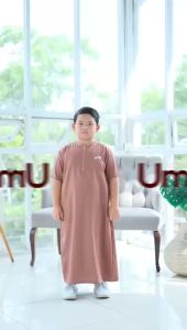 Jubah Anak Polos COWOK Lengan Pendek UMAR Series Gamis anak laki laki Katun Deluxe {FREE PECI}