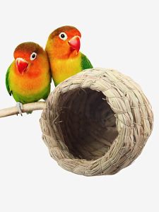 รังฟางนก ที่นอนสำหรับนก บ้านนก รังนก ที่นอนนก บ้านนกเล็ก วัสดุจากหญ้าธรรมชาติ