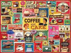 Jigsaw Puzzles for Adults 1000/500/12000pcs Coffee & Cake Paper Puzzles for Gameroom Bedroom Home Decor Birthday Party Gift