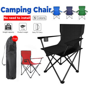 Outdoor Oxford Cloth Foldable Chair Outdoor Portable Armrest Beach Chair Leisure Chair Camping Chair Bearing 150KG