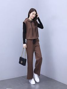 [TT4]Bộ Đồ Ba Món Thời Trang Xuân Thu Áo Khoác + Quần Ống Rộng Phong Cách Phương Tây Cho Nữ 2023(Hàng Quảng Châu)