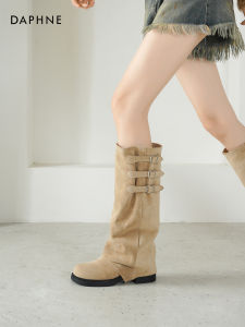 Daphne Womens Autumn Winter Thick Bottom Long Boots Removeable Two-Way Wear Korean Style High-Tube Fashion Boots