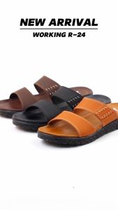 Working Sneakers For You Sandal Slop Pria Kulit Kasual Code R-24 Size 39-43