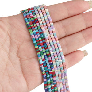 2.5x1.5mm Colored Square Stone Beads Loose Spacer Beads For Handmade Bracelet Necklace Earring Keychain DIY Craft Jewelry Making Accessories