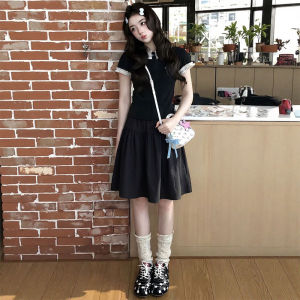 YAYANGREN | Japanese Style Black Pleated A-Line Short Skirt