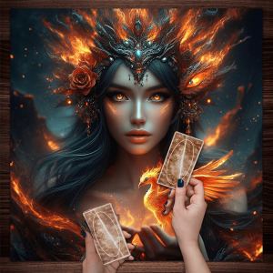 VIKAMA ฟีนิกซ์คำทำนายผ้าปูโต๊ะเปลวไฟสีทองฟีนิกซ์ไพ่ทาโรต์คำทำนายโต๊ะกลมแท่นบูชาลึกซึ้งตกแต่งเอฟเฟกต์สตาร์ดัสท์