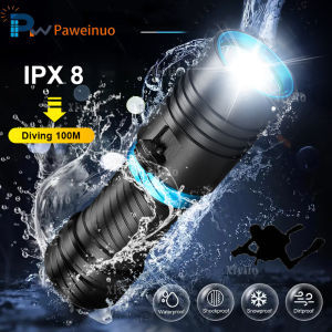 High Power Diving Flashlight Rechargeable IPX8 Waterproof Underwater Lantern Dive 100 Meter 26650 Battery Photography Fill Light